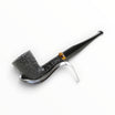 Pipa Floppypipe Savinelli Elita 409 Dublin dritta con finitura sabbiata nera e anello marmorizzato color ambra