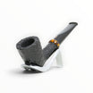 Pipa Floppypipe Savinelli Elita 409 Dublin dritta con finitura sabbiata nera e anello marmorizzato color ambra