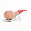Pipa Floppypipe Savinelli Fragola 320 KS in radica chiara rusticata con bocchino rosso e veretta verde