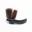 Floppypipe Savinelli Giubileo d'Oro 604 KS Oom Paul pipe with smooth briar bowl and black ebonite stem with gold dots.