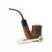 Floppypipe Savinelli Giubileo d'Oro 604 KS Oom Paul pipe with smooth briar finish and black ebonite stem, including tool.