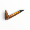 Dettaglio del cannello in radica liscia color noce di una pipa Floppypipe Savinelli Oscar 107 con bocchino in ebanite