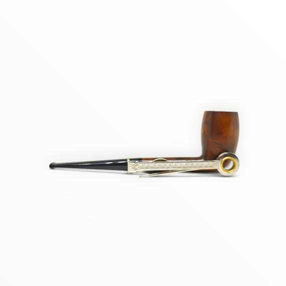 Pipa Floppypipe Savinelli Oscar 107 usata in radica liscia color noce con bocchino in ebanite nera