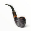 Pipa Floppypipe Savinelli Punto Oro Mister G 614 KS rusticata marrone con bocchino curvo in ebanite nera