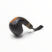 Pipa Floppypipe Savinelli Punto Oro Mister G 614 KS rusticata marrone con bocchino curvo in ebanite nera.