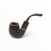 Pipa Floppypipe Savinelli Punto Oro Mister G 614 KS rusticata marrone con bocchino curvo in ebanite nera