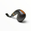 Pipa Floppypipe Savinelli Punto Oro Mister G 614 KS rusticata marrone con bocchino curvo in ebanite nera.