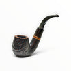 Pipa Floppypipe Savinelli Punto Oro Mister G 614 KS rusticata marrone con bocchino curvo in ebanite nera