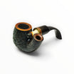 Pipa Floppypipe Savinelli Punto Oro Mister G 614 KS rusticata marrone con bocchino curvo in ebanite nera