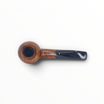 Pipa Floppypipe Savinelli Punto Oro 673 Bent Rhodesian in radica liscia con bocchino nero e intarsio in ottone.