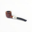 Pipa Floppypipe Savinelli Spigot 122 Pot in radica liscia marrone con elegante ghiera in argento e bocchino nero