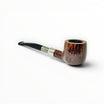 Pipa Floppypipe Savinelli Spigot 122 Pot in radica liscia marrone con ghiera in argento e bocchino nero
