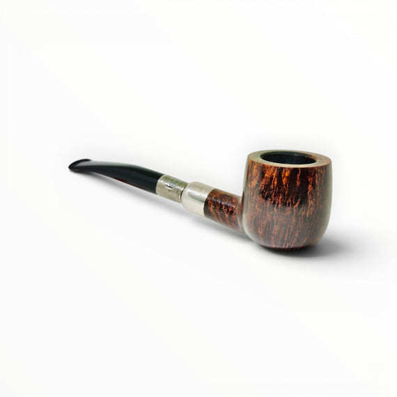 Pipa Floppypipe Savinelli Spigot 122 Pot in radica liscia marrone con ghiera in argento e bocchino nero