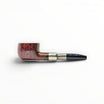 Pipa Floppypipe Savinelli Spigot 122 in radica liscia marrone con elegante ghiera in argento e bocchino nero