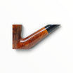 Dettaglio del cannello Floppypipe Savinelli Straight Grain Grado C con radica fiammata e bocchino in metacrilato nero