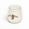 Set Floppypipe Sherlock Holmes in ceramica crema craquelé con vaso per tabacco, battipipa e posapipe con pipa inclusa