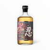 Bottiglia di Floppypipe Shinobu Blended Whisky giapponese con etichetta artistica samurai e finitura in rovere Mizunara