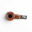 Floppypipe Pipa Talamona Reverse Special Calabash Dublin pipe, natural smooth briar with black metacrilate mouthpiece and white graphic insert.