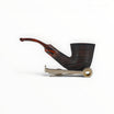 Talamona New Look in Black Bent Dublin pipe, black sandblasted ash wood with briar insert, Cumberland methacrylate mouthpiece.