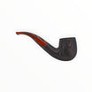 Floppypipe Talamona New Look in Black Bent 705 pipe: black sandblasted ash wood bowl with briar insert, Cumberland acrylic mouthpiece.