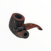 Floppypipe Talamona New Look in Black bent pipe, sandblasted black ash wood with briar insert and cumberland acrylic mouthpiece.