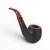 Floppypipe Talamona New Look in Black bent apple pipe, black sandblasted ash wood with briar insert and cumberland mouthpiece.