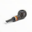 Floppypipe Pipa Talamona Reverse Apple Author, dark smooth briar with amber methacrylate and wood inlay, limited edition