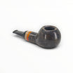 Floppypipe Pipa Talamona Reverse Apple Author Limited Edition, dark smooth briar with amber and orange inserts, ergonomic design.