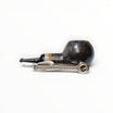 Floppypipe Pipa Talamona Reverse Apple Author pipe with dark smooth finish and amber methacrylate & wood insert. Limited Edition Spring 2026.