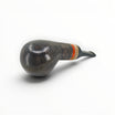 Floppypipe Pipa Talamona Reverse Apple Author Limited Edition pipe, dark smooth briar with amber methacrylate and wood inlay.
