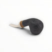 Floppypipe Talamona Reverse Special Bent Apple pipa, sabbiata nera con bocchino avorio e inserti in ulivo e verde.