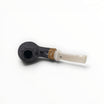 Floppypipe Talamona Reverse Special Bent Apple pipa, sabbiata nera con bocchino in metacrilato avorio e inserti in ulivo/verde.