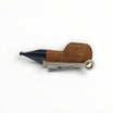 Floppypipe Talamona Reverse Calabash pipe in American Walnut with black acrylic mouthpiece and metal tamper