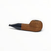 Floppypipe Talamona Reverse Calabash pipe in American Walnut with a black methacrylate mouthpiece. Apple Author shape.