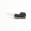 Floppypipe Talamona Reverse Special Apple sandblasted black pipe with ivory methacrylate mouthpiece. Italian artisan.