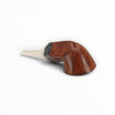 Floppypipe Pipa Talamona Reverse Special Bulldog in smooth natural briar wood with a black and white graphic detail on the shank and a cream mouthpiece.