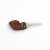 Floppypipe Pipa Talamona Reverse Special Bulldog in radica liscia naturale, con bocchino in metacrilato nero e inserto grafico bianco.