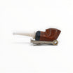 Floppypipe Pipa Talamona Reverse Special Bulldog pipe in smooth natural briar with black and white acrylic stem detail. Limited edition.