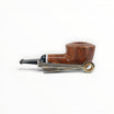 Floppypipe Pipa Talamona Reverse Special Calabash Dublin pipe in natural smooth briar with black and white accented mouthpiece.