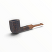 Pipa Floppypipe Talamona Revolution Wood in radica sabbiata nera forma Pot con anello in legno e bocchino in metacrilato