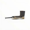 Floppypipe Pipa Talamona Rusticata Latakia 772 Dublin pipe with a rustic dark briar bowl, smooth natural briar shank, and black mouthpiece. Includes 9mm filter and adapter.