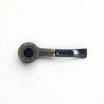 Floppypipe Pipa Talamona Rusticata Latakia 772 Bent Prince pipe with rustic bowl, smooth stem, and gold band. 9mm filter.