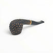 Floppypipe Pipa Talamona Rusticata Latakia bent prince pipe with 9mm filter and adapter, featuring a rustic dark bowl and smooth stem.