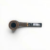 Pipa Talamona Rusticata Latakia 772 Dublin filtro 9mm con bocchino nero e finitura dorata, radica rustica e liscia.