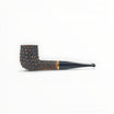 Floppypipe Pipa Talamona Rusticata Latakia 806 billiard pipe with rustic black bowl, smooth natural briar shank, gold band, and black mouthpiece.