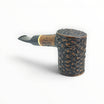 Floppypipe Pipa Talamona Rusticata Latakia 855 pipe with a rustic, dark cherrywood bowl and a smooth natural briar stem. Features a 9mm filter.