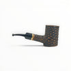 Floppypipe Pipa Talamona Rusticata Latakia 855 cherrywood pipe with 9mm filter and adapter, featuring a rustic dark bowl and black mouthpiece.