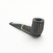 Floppypipe Pipa Talamona Rusticata Latakia 973 billiard pipe with 9mm filter and adapter. Dark rustic briar bowl with smooth natural briar shank and black mouthpiece.