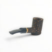 Floppypipe Pipa Talamona Rusticata Latakia 855 cherrywood pipe with rustic finish and black mouthpiece, 9mm filter.