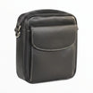 Trousse Floppypipe Lubinski in nappa nera per 8 pipe con tasca frontale e tracolla regolabile